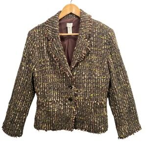 J Jill Tweed Blazer Jacket Women Size 14 Old Money Preppy Office‎
